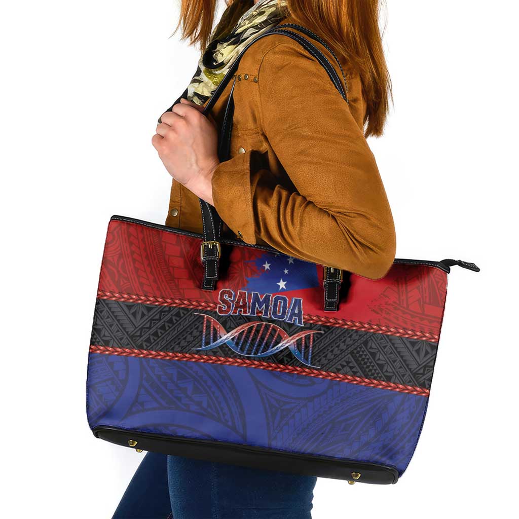 Samoan DNA-Proud of Samoa Leather Tote Bag Polynesian Patterns LT03 Multicolor - Polynesian Pride