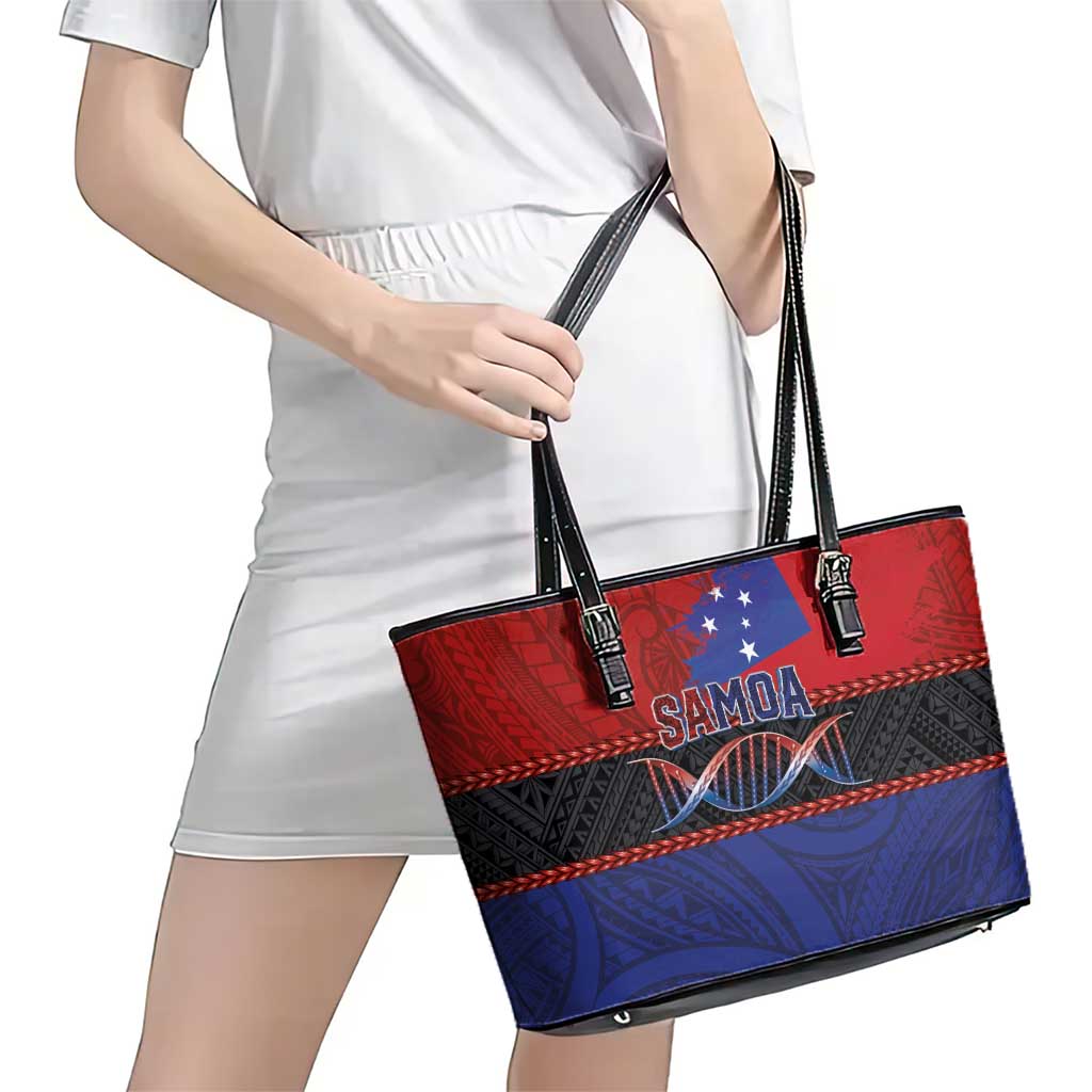 Samoan DNA-Proud of Samoa Leather Tote Bag Polynesian Patterns LT03 - Polynesian Pride