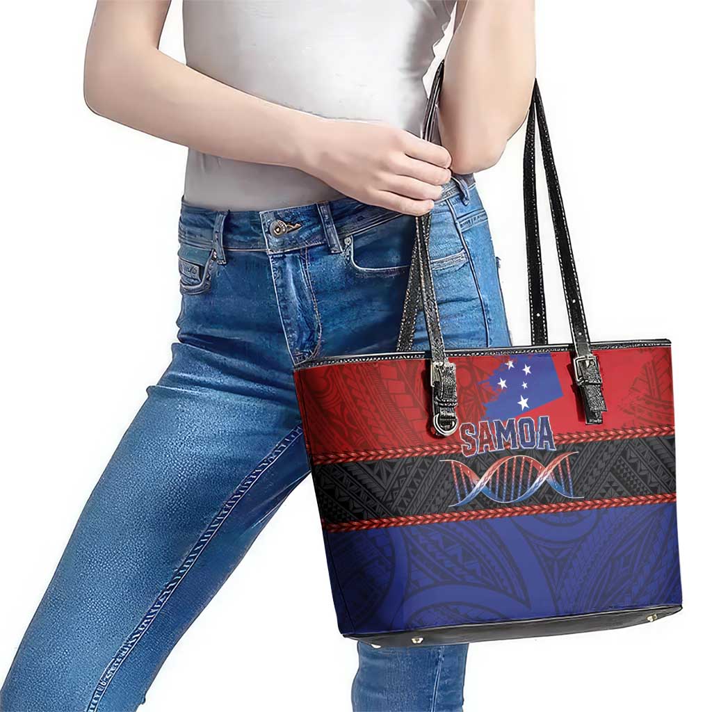 Samoan DNA-Proud of Samoa Leather Tote Bag Polynesian Patterns LT03 - Polynesian Pride
