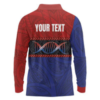 Personalised Samoan DNA-Proud of Samoa Long Sleeve Polo Shirt Polynesian Patterns LT03 - Polynesian Pride