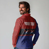 Personalised Samoan DNA-Proud of Samoa Long Sleeve Polo Shirt Polynesian Patterns LT03 - Polynesian Pride