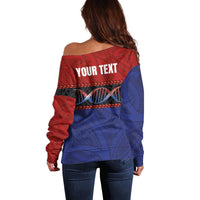 Personalised Samoan DNA-Proud of Samoa Off Shoulder Sweater Polynesian Patterns LT03 - Polynesian Pride