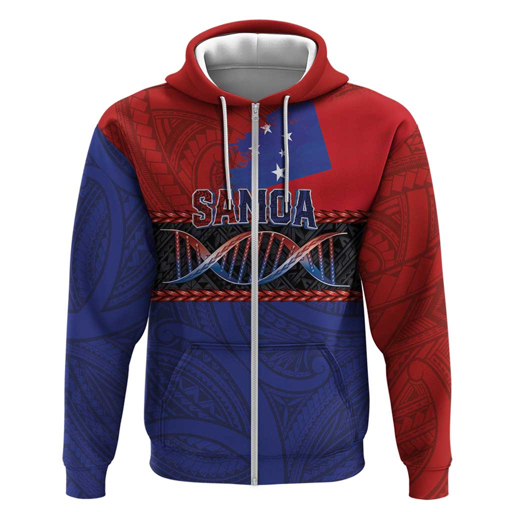Personalised Samoan DNA-Proud of Samoa Zip Hoodie Polynesian Patterns LT03 Zip Hoodie Multicolor - Polynesian Pride