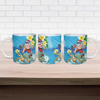 Polynesian Merry Christmas Ceramic Mug Funny Santa with Sea Turtle Beach Plumeria LT03 - Polynesian Pride