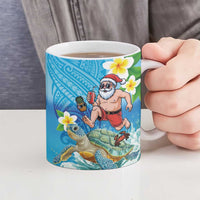 Polynesian Merry Christmas Ceramic Mug Funny Santa with Sea Turtle Beach Plumeria LT03 - Polynesian Pride
