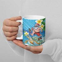 Polynesian Merry Christmas Ceramic Mug Funny Santa with Sea Turtle Beach Plumeria LT03 - Polynesian Pride