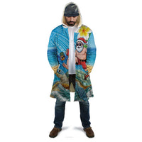 Polynesian Merry Christmas Cloak Funny Santa with Sea Turtle Beach Plumeria LT03 - Polynesian Pride