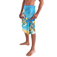 Polynesian Merry Christmas Lavalava Funny Santa with Sea Turtle Beach Plumeria LT03 - Polynesian Pride