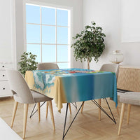Polynesian Merry Christmas Tablecloth Funny Santa with Sea Turtle Beach Plumeria LT03 - Polynesian Pride