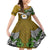 Hawaii James Campbell High School Family Matching Mermaid Dress and Hawaiian Shirt Kakau Pattern Gold Color Version LT03 Daughter's Dress Gold - Polynesian Pride