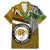 Hawaii James Campbell High School Family Matching Mermaid Dress and Hawaiian Shirt Kakau Pattern Gold Color Version LT03 Dad's Shirt - Short Sleeve Gold - Polynesian Pride