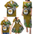 Hawaii James Campbell High School Family Matching Puletasi Dress and Hawaiian Shirt Kakau Pattern Gold Color Version LT03 - Polynesian Pride