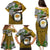 Hawaii James Campbell High School Family Matching Puletasi Dress and Hawaiian Shirt Kakau Pattern Gold Color Version LT03 - Polynesian Pride