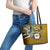 Hawaii James Campbell High School Leather Tote Bag Kakau Pattern Gold Color Version LT03 - Polynesian Pride