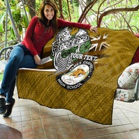 Hawaii James Campbell High School Quilt Kakau Pattern Gold Color Version LT03 - Polynesian Pride