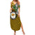 Hawaii James Campbell High School Summer Maxi Dress Kakau Pattern Gold Color Version LT03 Women Gold - Polynesian Pride