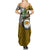 Hawaii James Campbell High School Summer Maxi Dress Kakau Pattern Gold Color Version LT03 - Polynesian Pride