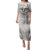 Custom Hawaii James Campbell High School Puletasi Tribal Kakau Pattern LT03 Long Dress White - Polynesian Pride