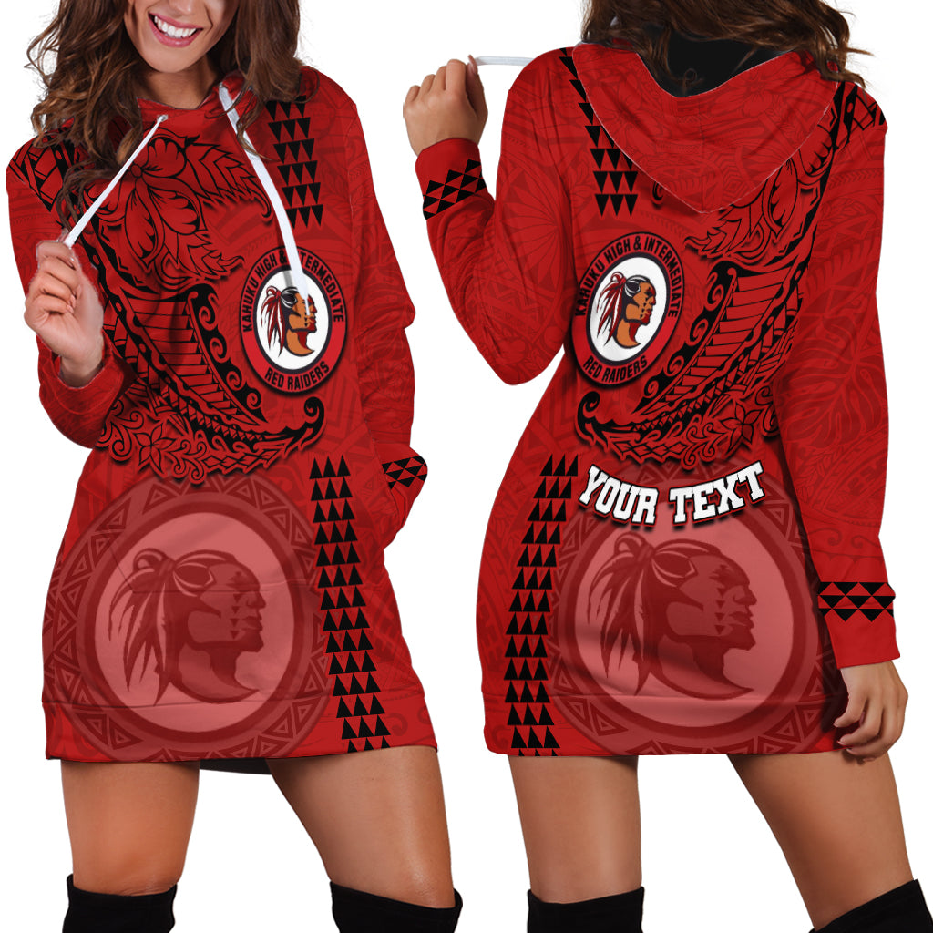 Hawaii Kahuku High & Intermediate School Hoodie Dress Tribal Kakau Pattern LT03 - Polynesian Pride