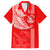 Hawaii Kalani High School Family Matching Off Shoulder Long Sleeve Dress and Hawaiian Shirt Tribal Kakau Pattern LT03 Dad's Shirt - Short Sleeve Red - Polynesian Pride