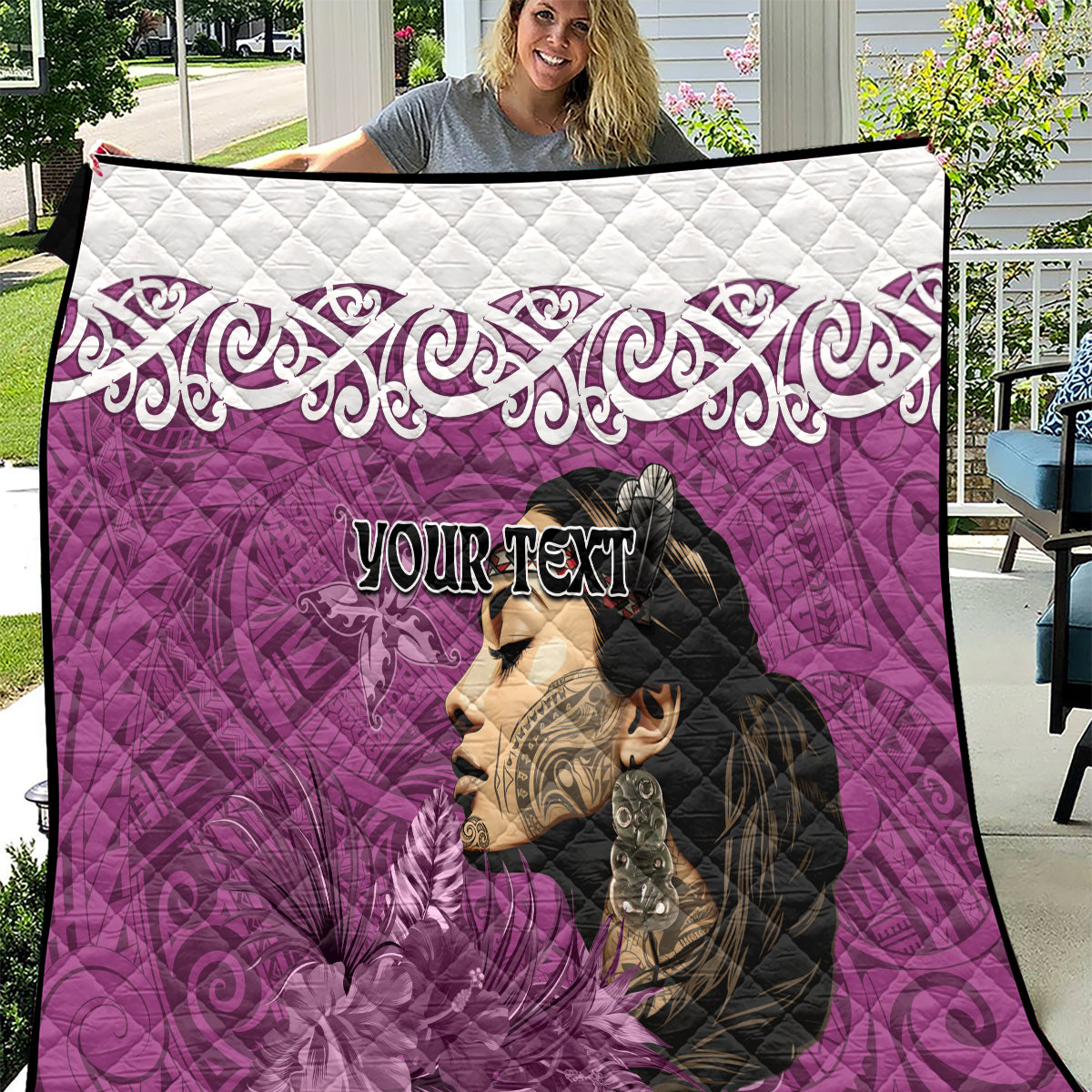 Custom New Zealand Womens Day Quilt Traditional Maori Woman Polynesian Pattern Pink Color LT03 Pink - Polynesian Pride