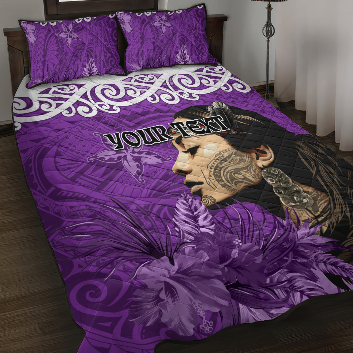 Custom New Zealand Womens Day Quilt Bed Set Traditional Maori Woman Polynesian Pattern Purple Color LT03 Purple - Polynesian Pride