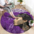 Custom New Zealand Womens Day Round Carpet Traditional Maori Woman Polynesian Pattern Purple Color LT03 - Polynesian Pride