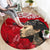 Custom New Zealand Womens Day Round Carpet Traditional Maori Woman Polynesian Pattern Red Color LT03 - Polynesian Pride