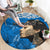 Custom New Zealand Womens Day Round Carpet Traditional Maori Woman Polynesian Pattern Blue Color LT03 - Polynesian Pride