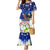 Custom Northern Mariana Islands Commonwealth Covenant Day Family Matching Mermaid Dress and Hawaiian Shirt Plumeria Flower Splash Style LT03 Mom's Dress Blue - Polynesian Pride