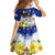 Custom Northern Mariana Islands Commonwealth Covenant Day Family Matching Off Shoulder Short Dress and Hawaiian Shirt Plumeria Flower Splash Style LT03 - Polynesian Pride