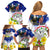 Custom Northern Mariana Islands Commonwealth Covenant Day Family Matching Off Shoulder Short Dress and Hawaiian Shirt Plumeria Flower Splash Style LT03 - Polynesian Pride