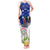 Custom Northern Mariana Islands Commonwealth Covenant Day Tank Maxi Dress Plumeria Flower Splash Style LT03 Women Blue - Polynesian Pride