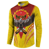 American Samoa Fautasi Race Button Sweatshirt Pago Pago-Aeto Samoan Tattoo and Eagle LT03 - Polynesian Pride