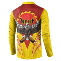 American Samoa Fautasi Race Button Sweatshirt Pago Pago-Aeto Samoan Tattoo and Eagle LT03 - Polynesian Pride