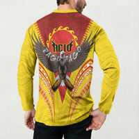 American Samoa Fautasi Race Button Sweatshirt Pago Pago-Aeto Samoan Tattoo and Eagle LT03 - Polynesian Pride