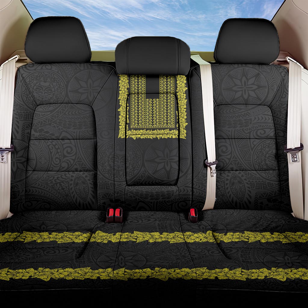 Philippines Polynesian Jasmine Pattern Back Car Seat Cover With Barong Tagalog Black Style LT03 One Size Black - Polynesian Pride
