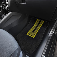 Philippines Polynesian Jasmine Pattern Car Mats With Barong Tagalog Black Style LT03 - Polynesian Pride
