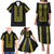 Philippines Polynesian Jasmine Pattern Family Matching Puletasi and Hawaiian Shirt With Barong Tagalog Black Style