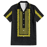 Philippines Polynesian Jasmine Pattern Hawaiian Shirt With Barong Tagalog Black Style LT03 Black - Polynesian Pride
