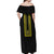 Philippines Polynesian Jasmine Pattern Off Shoulder Maxi Dress With Barong Tagalog Black Style