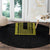 Philippines Polynesian Jasmine Pattern Round Carpet With Barong Tagalog Black Style