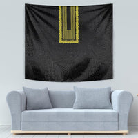 Philippines Polynesian Jasmine Pattern Tapestry With Barong Tagalog Black Style LT03 - Polynesian Pride