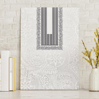 Philippines Polynesian Jasmine Pattern Canvas Wall Art With Barong Tagalog White Style LT03 Without Frame White - Polynesian Pride