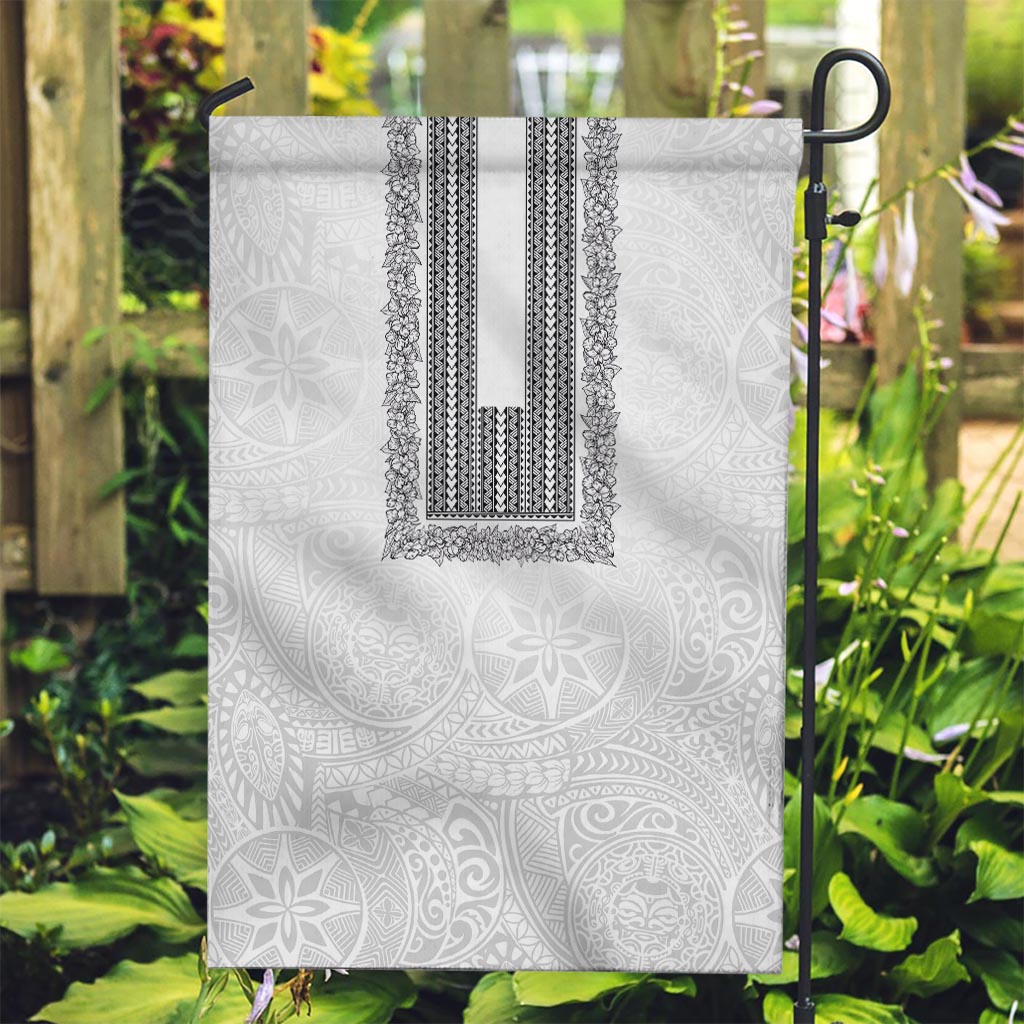 Philippines Polynesian Jasmine Pattern Garden Flag With Barong Tagalog White Style LT03 Garden Flag White - Polynesian Pride