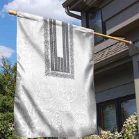 Philippines Polynesian Jasmine Pattern Garden Flag With Barong Tagalog White Style LT03 - Polynesian Pride