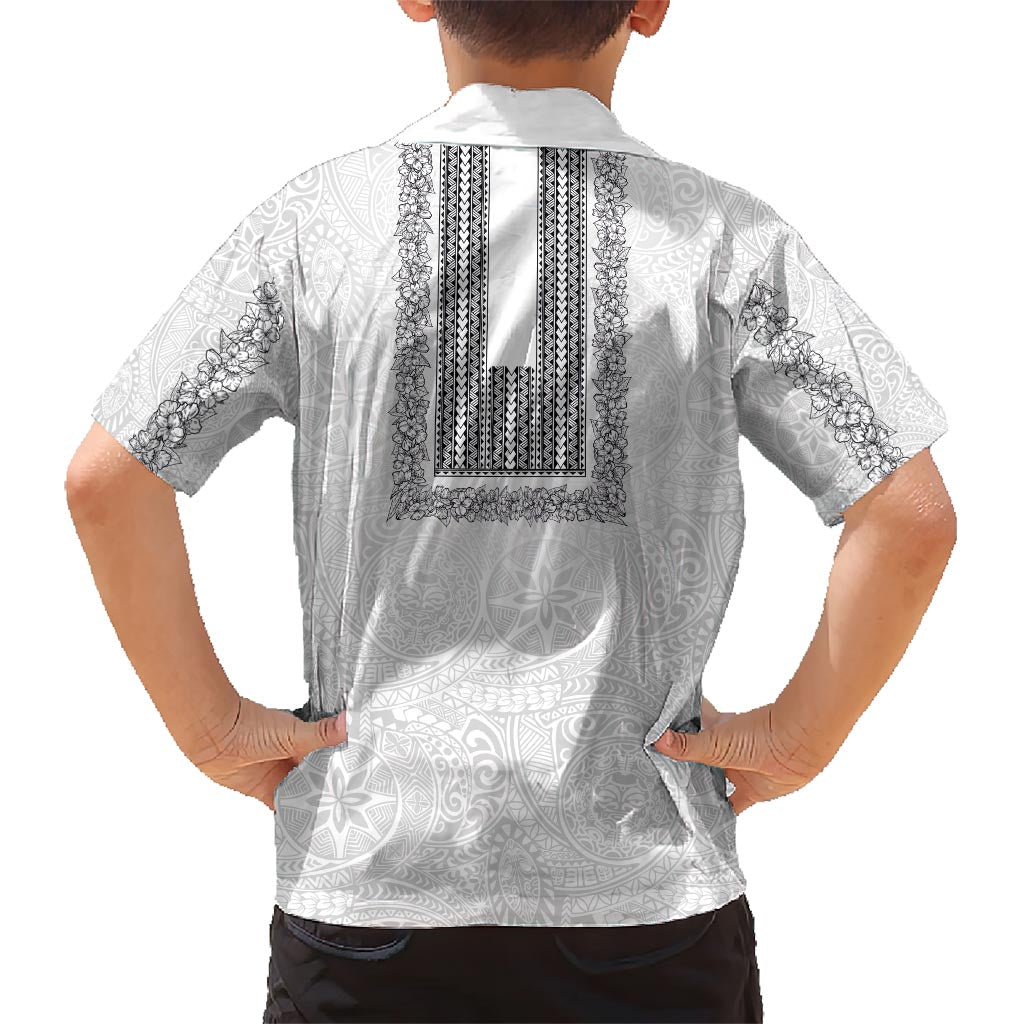 Philippines Polynesian Jasmine Pattern Hawaiian Shirt With Barong Tagalog White Style LT03 - Polynesian Pride