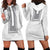 Philippines Polynesian Jasmine Pattern Hoodie Dress With Barong Tagalog White Style