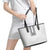 Philippines Polynesian Jasmine Pattern Leather Tote Bag With Barong Tagalog White Style