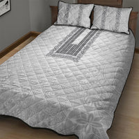 Philippines Polynesian Jasmine Pattern Quilt Bed Set With Barong Tagalog White Style LT03 - Polynesian Pride